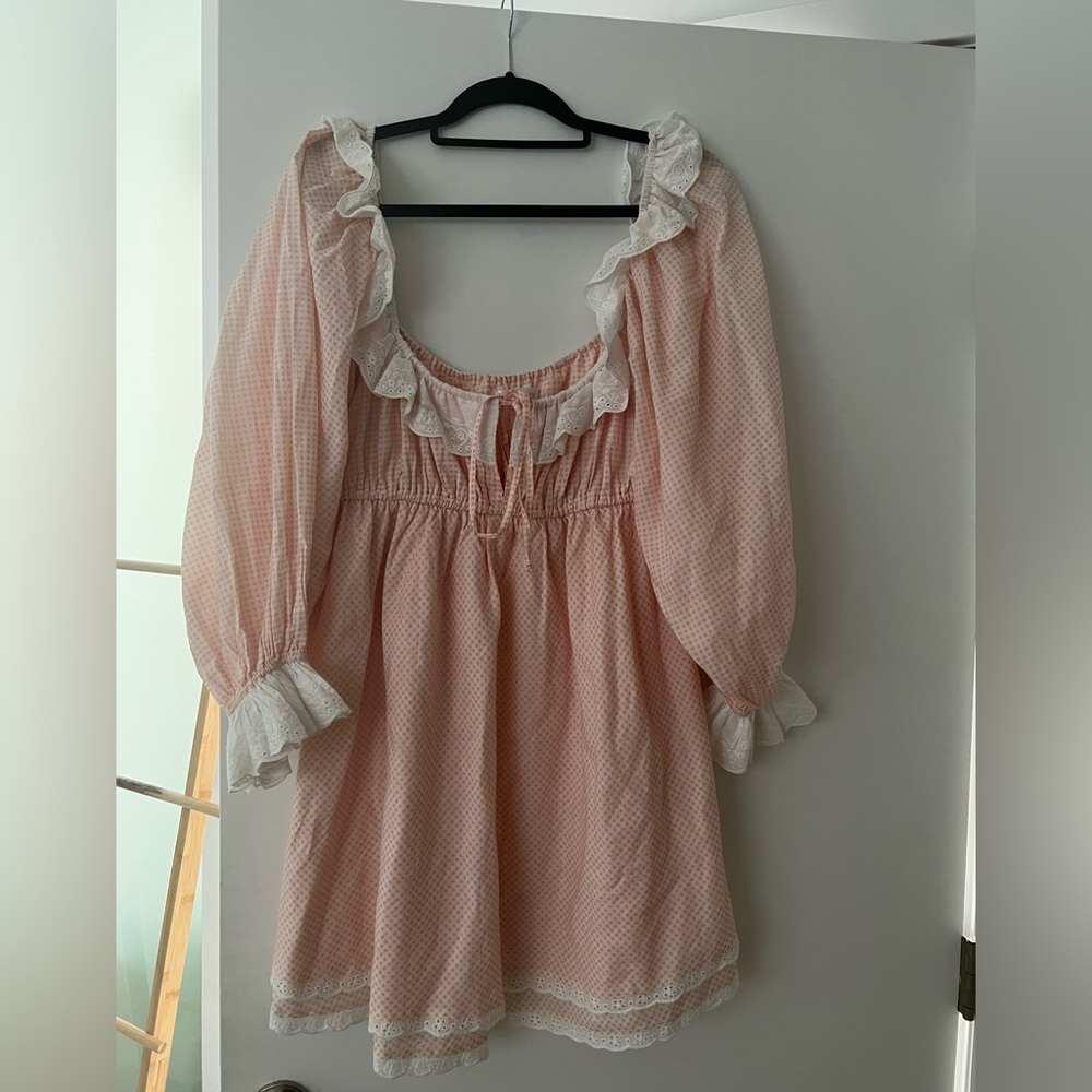 Kitteny Pink Gingham Katia Mini Dress